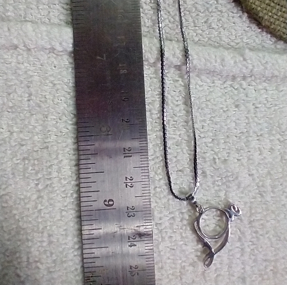 Silvertone love crystal necklace - Picture 2 of 5